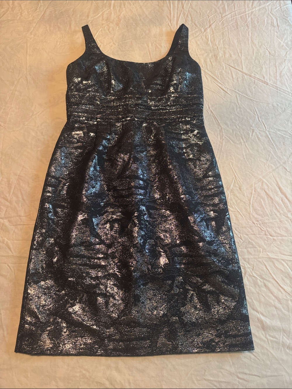 Vintage Carmen Marc Valvo Metallic Brocade Wool-Blend Dress - Size 6